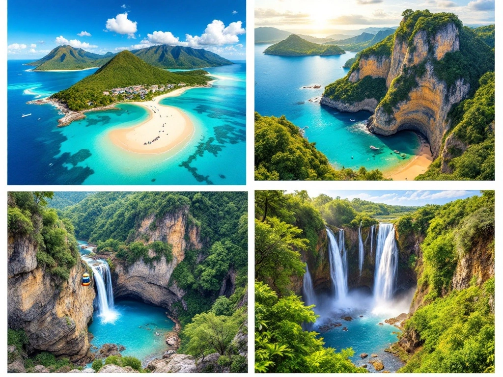 Guía visual de destinos turísticos venezolanos para Semana Santa 2025 con la calculadora Veneradar: Margarita, Los Roques, Mérida y Canaima, mostrando precios y conversiones en tiempo real